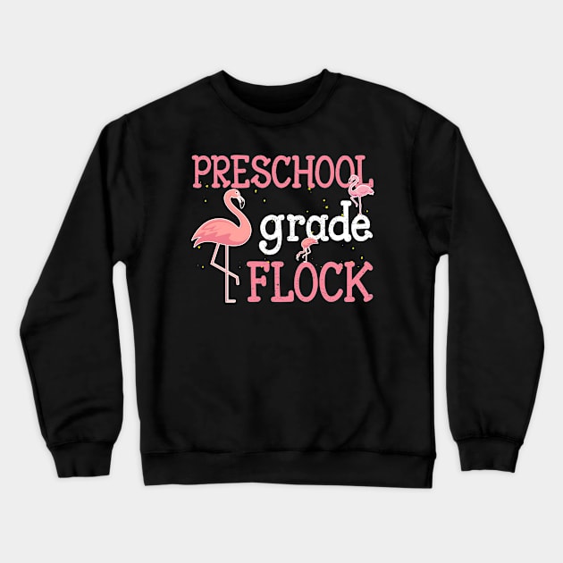 Flamingo Preschool Back To School Crewneck Sweatshirt by kateeleone97023